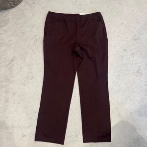 c est 1946 Sportswear Pull On Career‎ Pants Straight Leg Pockets XL Brown NWT
